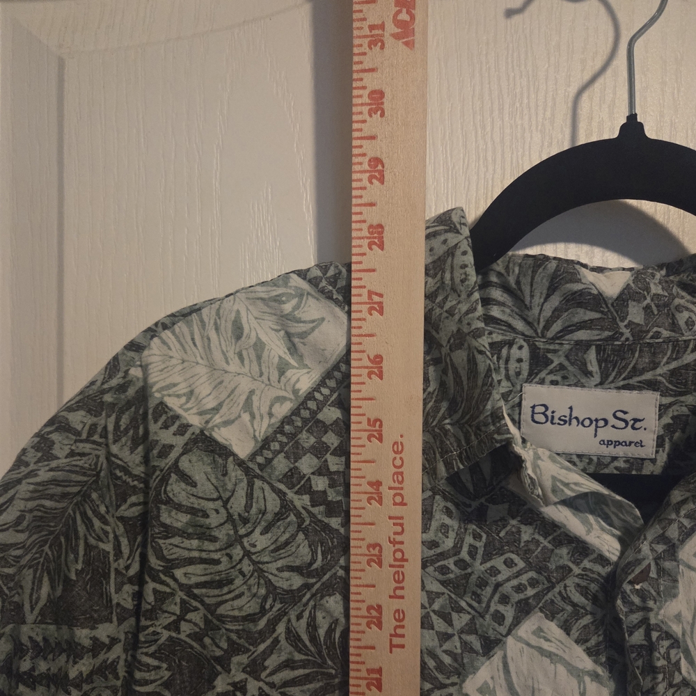 Bishop St. Apparel Green Hawaiian Shirt Men's Size XL Short Sleeve - Picture 4 of 5